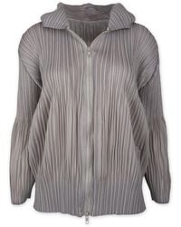 Wild Cosmos - Vanessa Zip Up Hooded Plissé Satin Jacket - Lyst