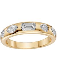 Aya Fine Jewelry - Mixed Shape Lab Diamond Geometric Flush Set Ring - Lyst