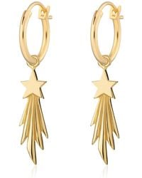 Lily Charmed - Plated Shooting Star Charm Hoop Earrings - Lyst