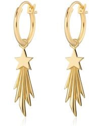 Lily Charmed - Plated Shooting Star Charm Hoop Earrings - Lyst