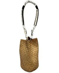 London Atelier Byproduct - Neutrals Woven Straw Bucket Bag With Braided Strap - Lyst