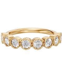 Aya Fine Jewelry - Bezel Set Round Lab Diamond Wedding Half Eternity Band - Lyst