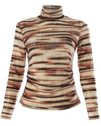 Exquise - Cheyenne Turtleneck Mesh Blouse - Lyst