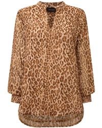 James Lakeland - Camel Leopard Print Blouse - Lyst