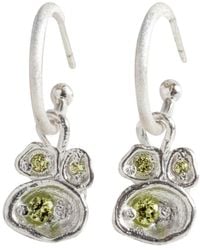 Claire Hill Designs - Peridot Lichen Hoop Earrings - Lyst