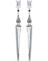 SALLY SKOUFIS - Light Earring With Natural Diamond & Made Cz Diamond Stimulant - Lyst