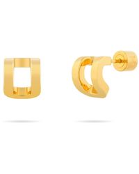 Meulien - Curved Rectangle Stud Earrings - Lyst