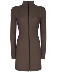 No'design - Zip-Up Khaki Mini Dress - Lyst