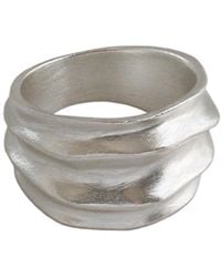 Janus Edinburgh - Sterling Sandwood Chunky Wave Ring Band - Lyst