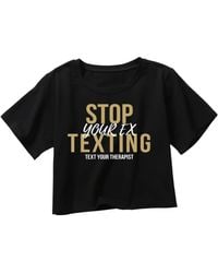 Rejected Hearts Club - Stop Texting Your Ex Crop T Shirt - Lyst