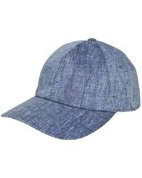 Cachemio - Chambray Denim Look Linen Baseball Cap - Lyst