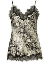 SAINTED SISTERS - Scarlett Ivory Snake Camisole - Lyst