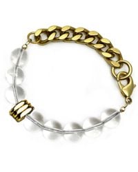 Rachel Nathan - Remix: Rock Quartz & Brass Heishi Bracelet - Lyst
