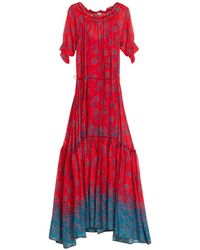 Niza - Wide Long Dress With Ruffle - Lyst