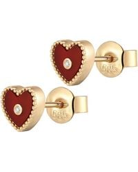 Larisa Beaumont - Mini Onyx Heart Stud Earrings - Lyst