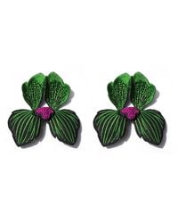 Nana Watanabe - Click Flora Folded Dimensional Embroidered Earrings - Lyst