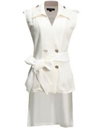 Smart and Joy - Double Breasted Mixed Fabric Blazer - Lyst