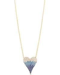 SHYMI - Large Pave Ombre Heart Necklace - Lyst