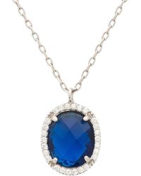LÁTELITA London - Beatrice Oval Gemstone Pendant Necklace Silver Sapphire Hydro - Lyst