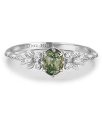 Azura Jewelry New York - Wildflower Moss Agate Ring Vermeil - Lyst