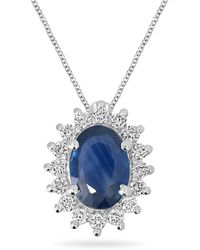 Artisan - Prong Diamond & Sapphire Gemstone Pendant - Lyst