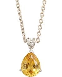 Juvetti - Pisa Sapphire & Diamond Pear Drop Pendant Necklace - Lyst