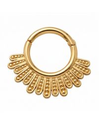 Zahav Jewelry - 14K Solid 16G 8Mm Sunburst Clicker Hoop - Lyst