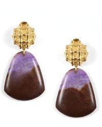 Jaredjamin - Honeycomb Clip On Earrings With Jasper - Lyst