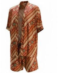 ORIGIN OF HEARTS - Neutrals Imai Contemporary Satin Kimono Co-Ord - Lyst