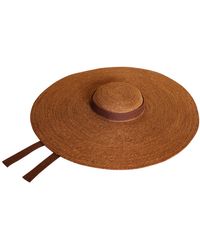 BrunnaCo Lola Wide Brim Jute Straw Hat, In Havana Brown