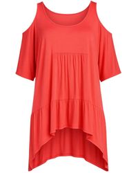 Conquista - Flowing Cold-Shoulder Tunic With High-Low Hem - Lyst