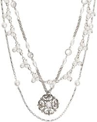 Caramel Vintage Jewellery - And Pearl Layered Statement Necklace - Lyst