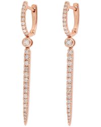 Artisan - Diamond Bar Drop Hoop Earrings - Lyst