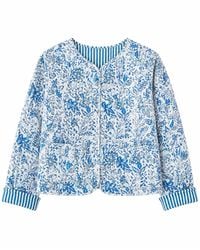 Yumi' - Boho Floral Print Cropped Reversible Cotton Quilted Jacket - Lyst