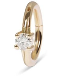 Zohreh - Mini Diamond Solitaire Seamless Huggie Hoop Earring 9K - Lyst