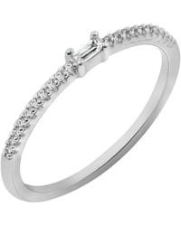 Diamonbliss - Baguette Cut Dainty Solitaire Ring - Lyst