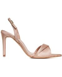 Ginissima - Cleo Satin Sandals, Pointed Toe, Nude - Lyst