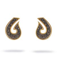 Ebru Jewelry - Sacred Script Two Tone Stud Earrings - Lyst