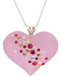 Gold & Honey - Lucite Heart Pendant With Swarovski Crystals - Lyst