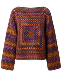 Ana Chic - Autumn Granny Square Handmade Crochet Jumper - Lyst