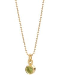 Nellou Jewellery - Gem Dot Birthstone Necklace August Peridot Plated Sterling - Lyst