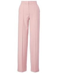 BLUZAT - Pastel Pink Straight-cut Trousers With Stripe Detail - Lyst