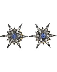 Artisan - Sapphire & Diamond Starburst Stud Earrings - Lyst