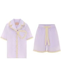 Love Letters X - Dolce Violetta Lilac & Lemon Short Pyjama Set - Lyst
