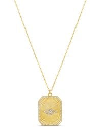 SHYMI - Fluted Rectangle Evil Eye Disk Necklace - Lyst