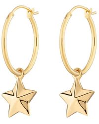 Lily Charmed - Plated Faceted Star Charm Hoop Earrings - Lyst