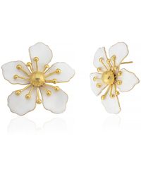 Milou Jewelry - Magnolia Flower Earrings - Lyst