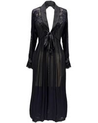 Carol Coelho - Terminator Lace, Mesh & Satin Long Draped Back Robe - Lyst