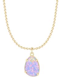KAMARIA - Stella Opal Pendant Necklace With Star Charm - Lyst