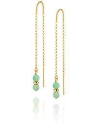 Nellou Jewellery - Fall Birthstone Earrings May Chrysoprase Plated Sterling - Lyst